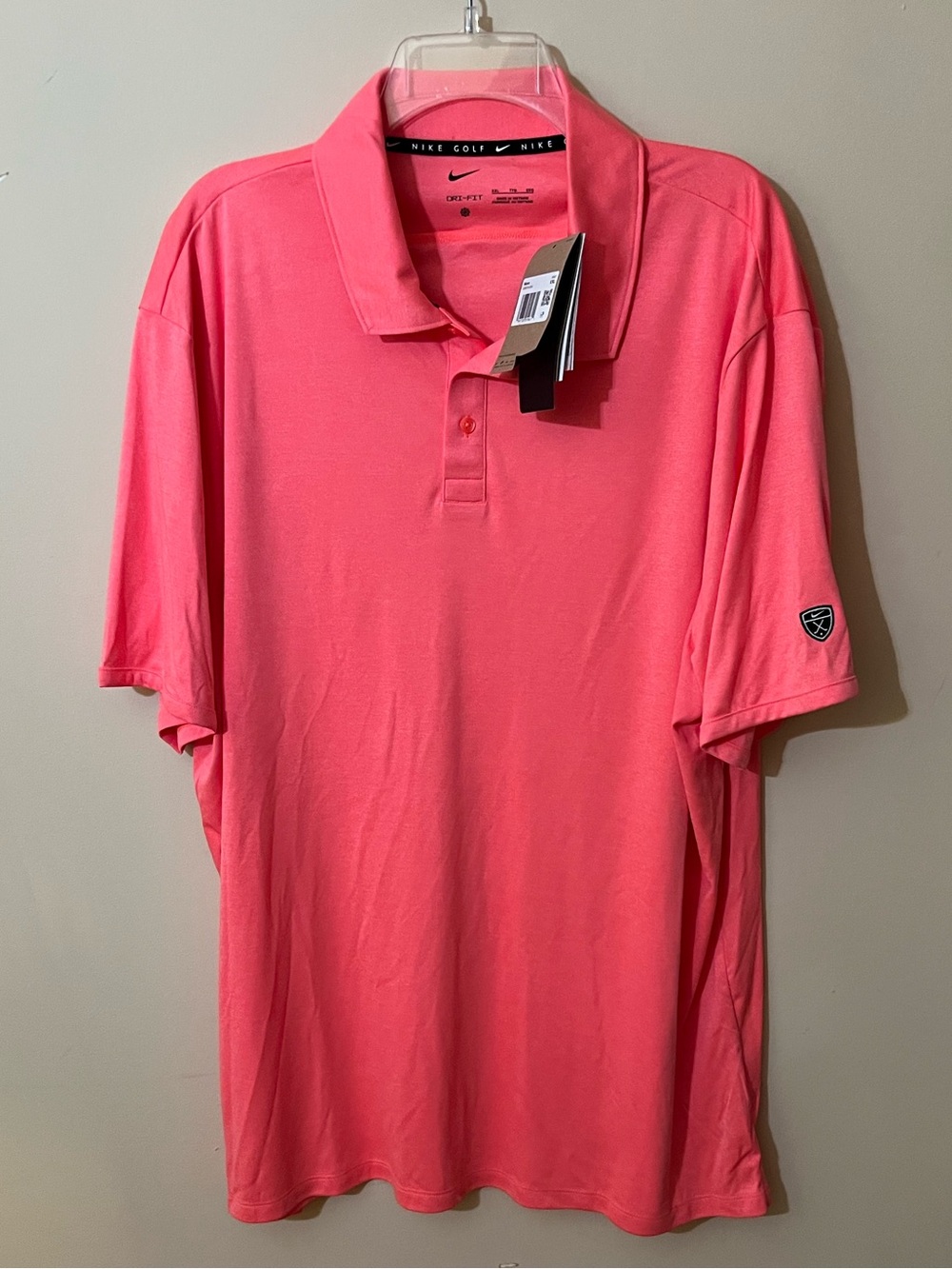 Nike Dri-Fit Neon Coral Golf Polo Size XXL